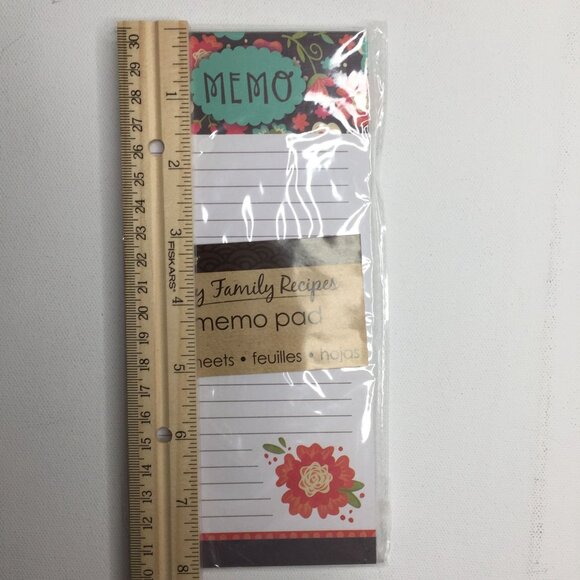Darice My Family Recipes Memo Pad 80 Sheets 8X3.5 Happy Day Magnet Fridge Floral - Picture 5 of 6